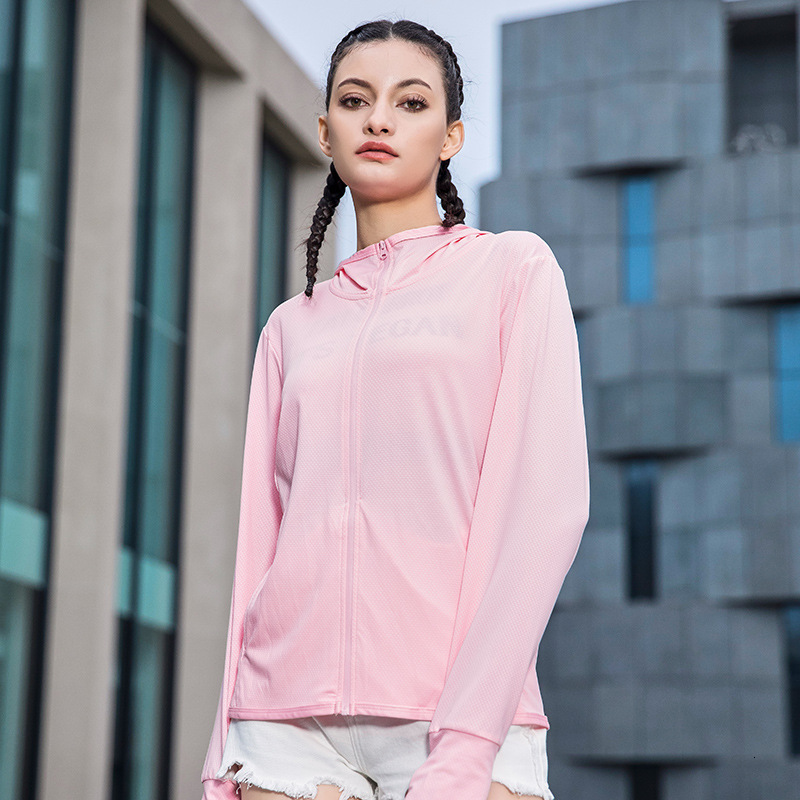 New for women men, ice silk sun protection breathable and UV resistant clothing, hooded cardigan UPF50+skin clothing