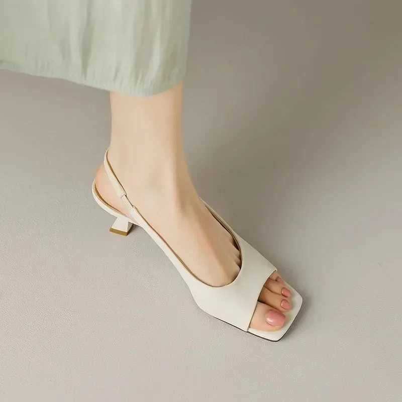 Summer Slim H Square Open Toe Wens High H 2024 Fi Dress Hanging Strap Sexy Wens High Heel Sandals Y250304