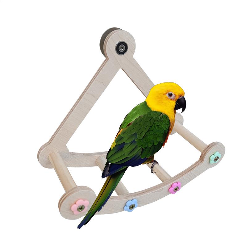Bird Swing Toys Funny Safe Natural Sturdy Hammock Perch Bird Toys Wood Swing Pet Parrot Cage Accessories For Conure Parakeet
