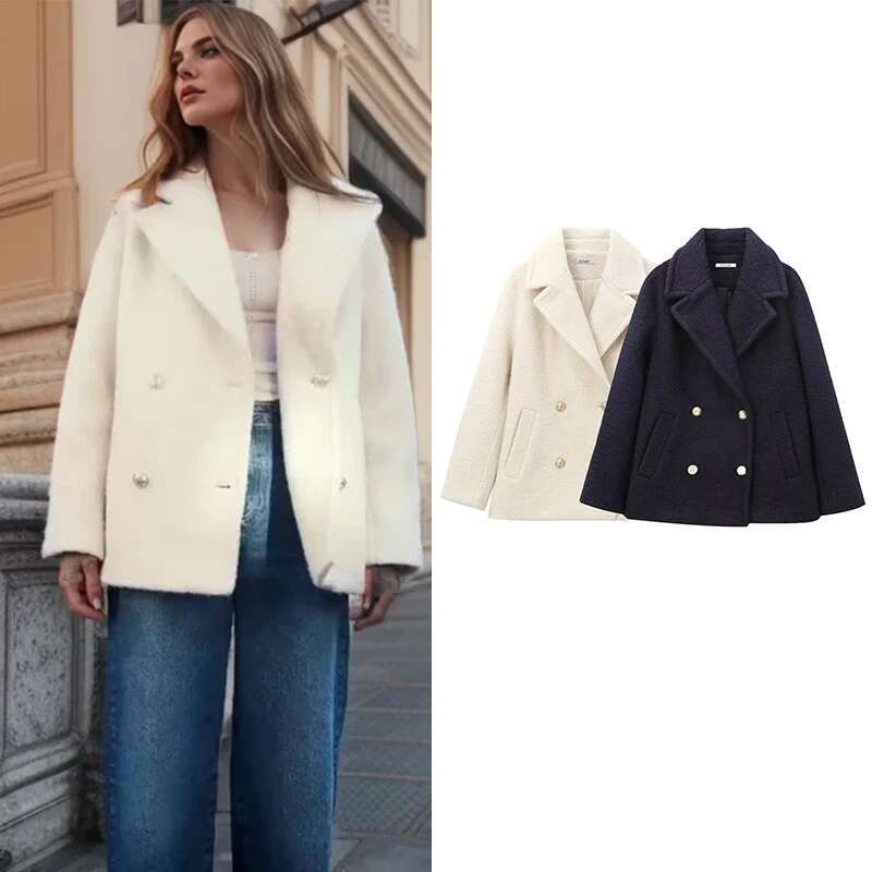 Winter Coat New Chic Loose Thick Lapel Warm Women's Jackets Elegant Fashion Youth Street Outerwear
