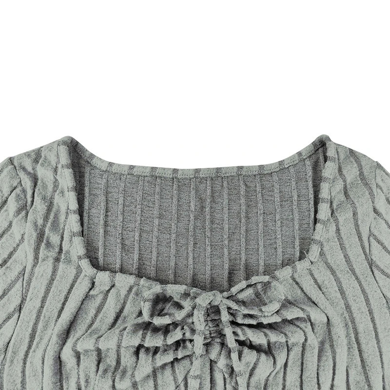 Plus Size Womens Green Dress ALine Spring Fall Vintage Long Sleeve Ribbed Knit Casual Dresses Large 250225
