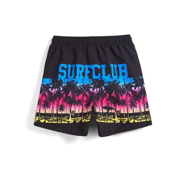 Coconut Tree Pattern Beach Shorts Mens Fishbone 3D Printed Swimming Shorts Summer Street Surfboard Shorts Vacation ShortsXJ250304