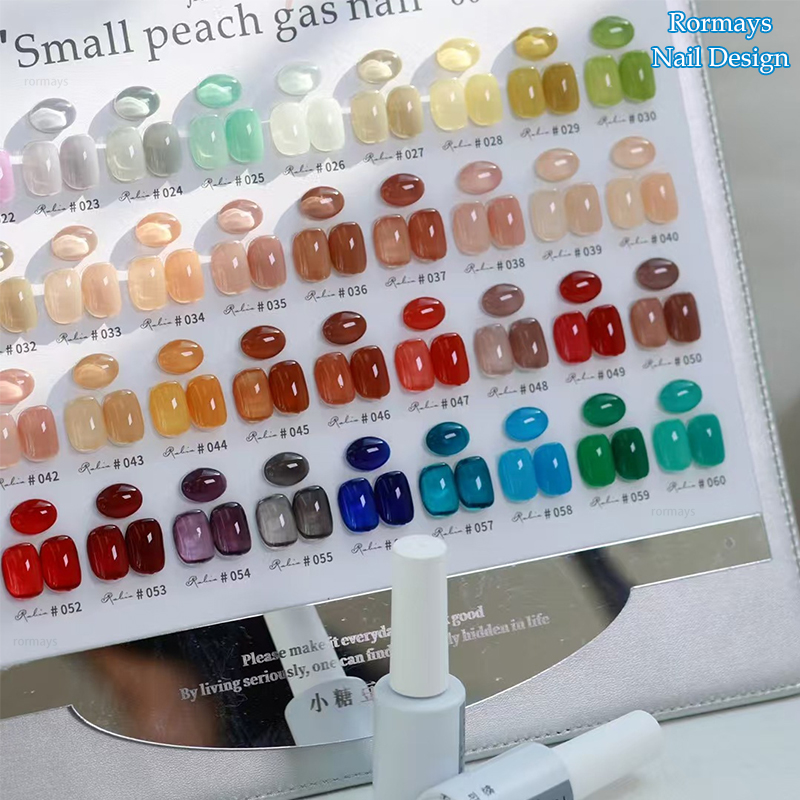 Rormays Rainbow Candy Color gel Polishing 60PCS Mixed Durable Soaked Color Jelly Varnish gel UV LED Whitening Kit Primer Finish Salon Wholesale Factor