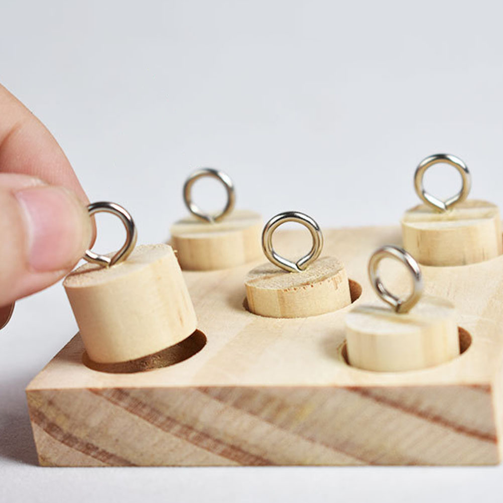 2 Sets Parrot Educational Toy Conure Toys Foraging Bird Train Supply Wood Intelligence