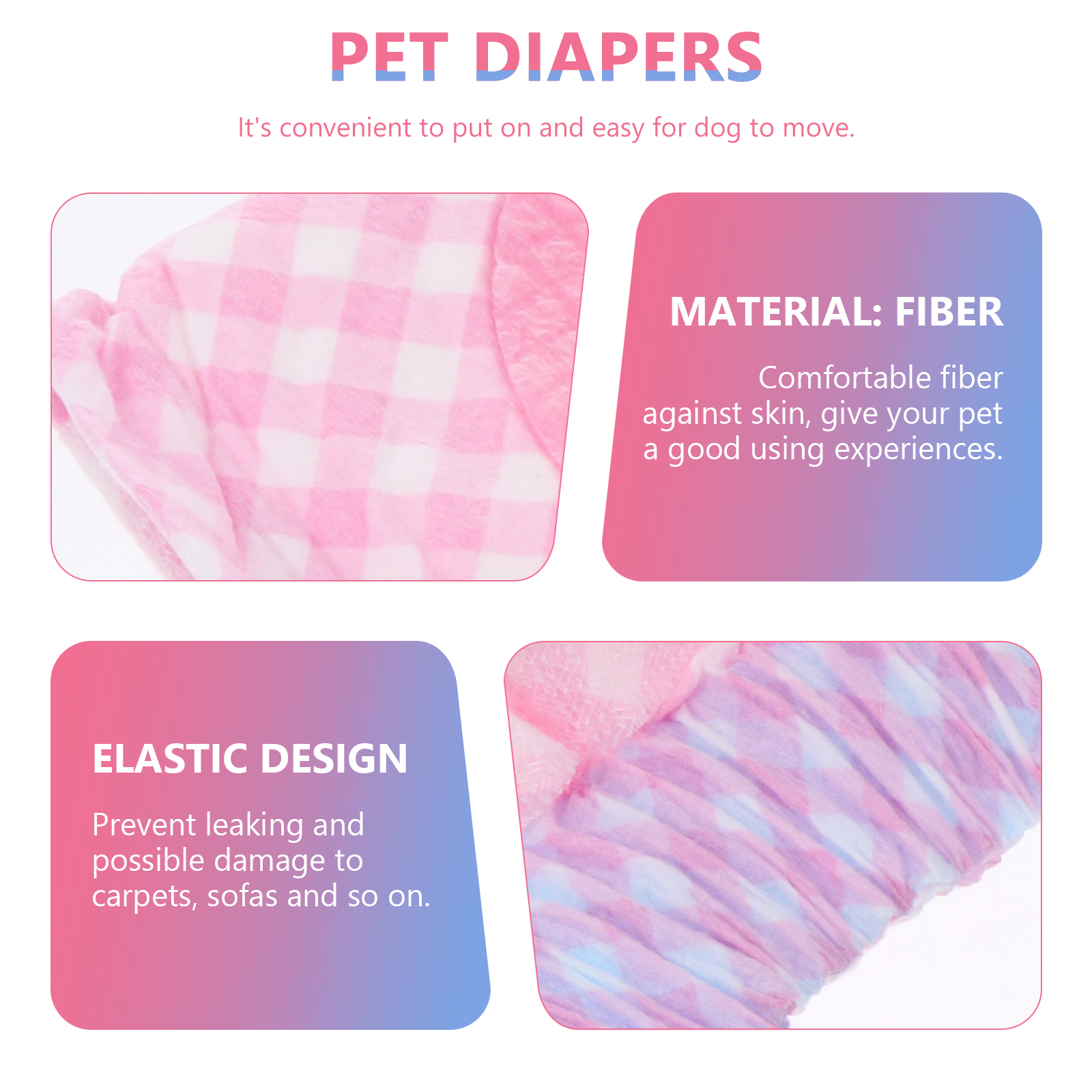 12 Pcs Pet Diapers Dog Pee Pads Washable Dogs Doggy Full Coverage Male Poop The