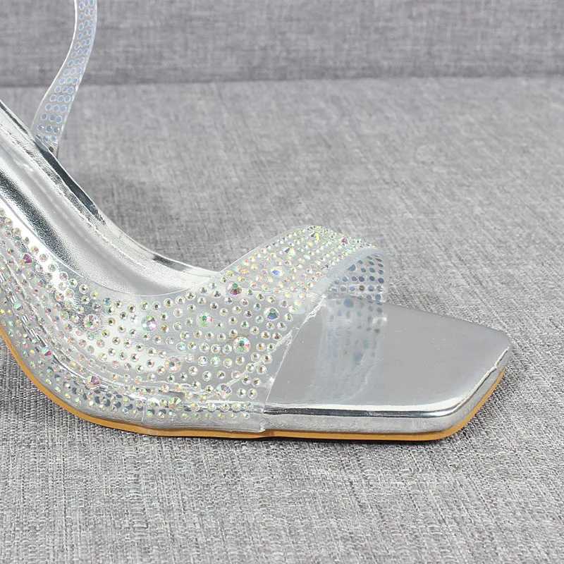 Sandals for Women 2024 Summer New PVC Crystal High Heel Sandals Stiletto Heel Ornamental Shoes Fi Party Sexy Womens SandalsXJ2500305