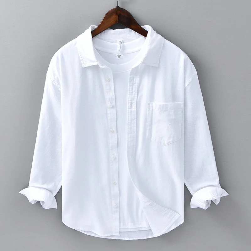 11 color mens linen long sleeved business casual shirt for outdoor shopping loose fit plus size XS6XL 250227Z