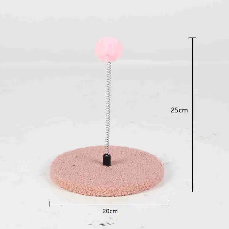 Cat hair ball spring ball toy with chassis interactive cat teasing stick pet scratch toy cats tower self heating ball toys