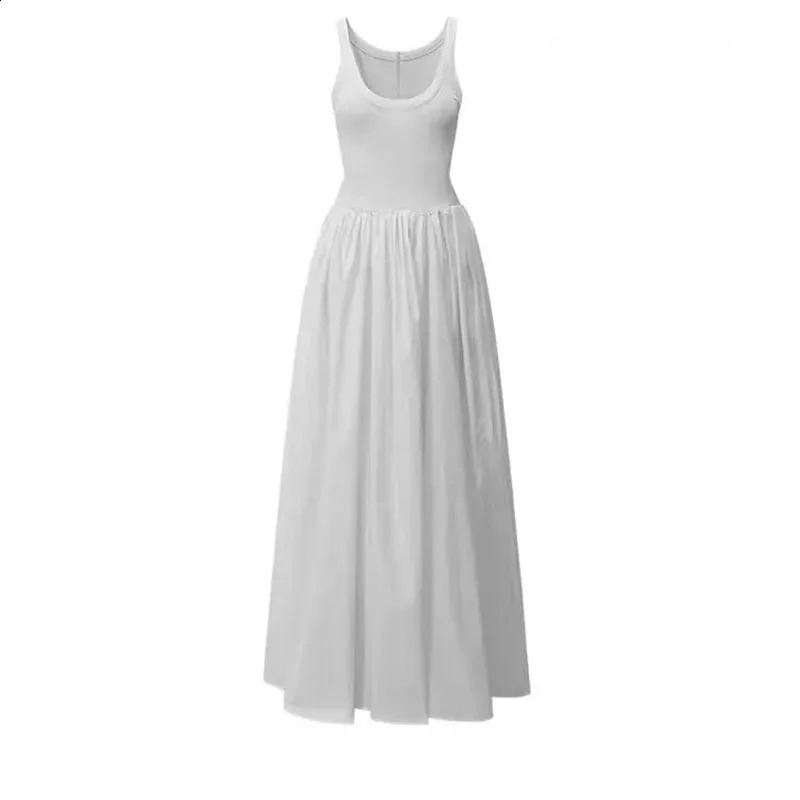 Black strapless long dress for women fashionable slim fit sleeveless Oneck high waisted womens springsummer party vest 250305