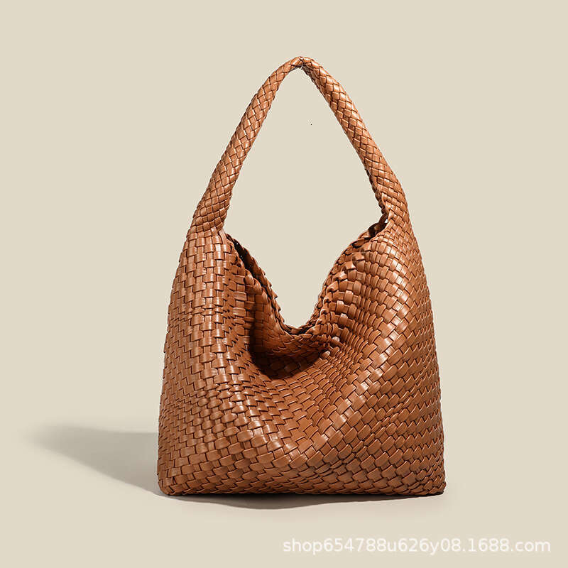 Woven Women's Tote, Extra Large Capacity, Hand-Held Vegetable Basket, Shopping Bag, Versatile, Single Shoulder Slanted Hanging Mother And Child B