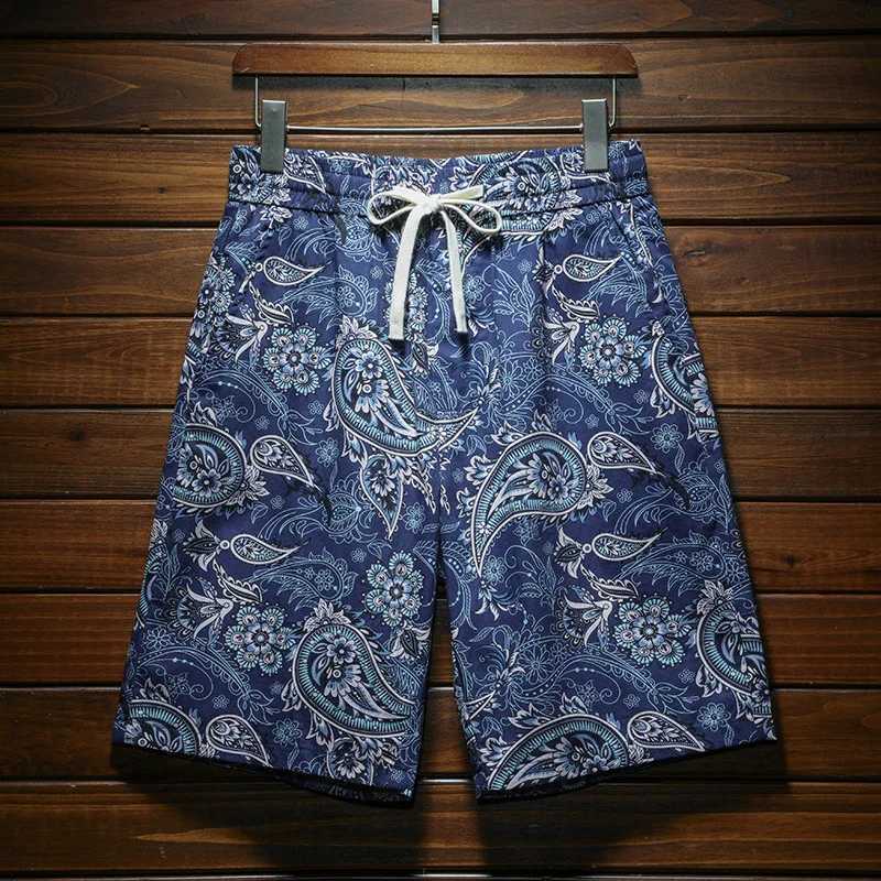 Beach shorts mens summer thin cool breathable outdoor pants handsome personality fashionable printed loose all matching casual shortsXJ250304