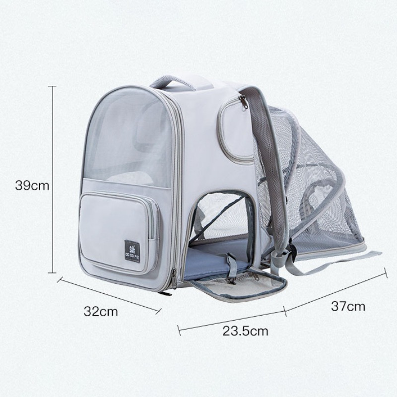 Pet Backpack Expandable Foldable Cat Carrier for Small Medium Dog and Cat Transport Dog Bag Large Space Pets Carrier with Zipper