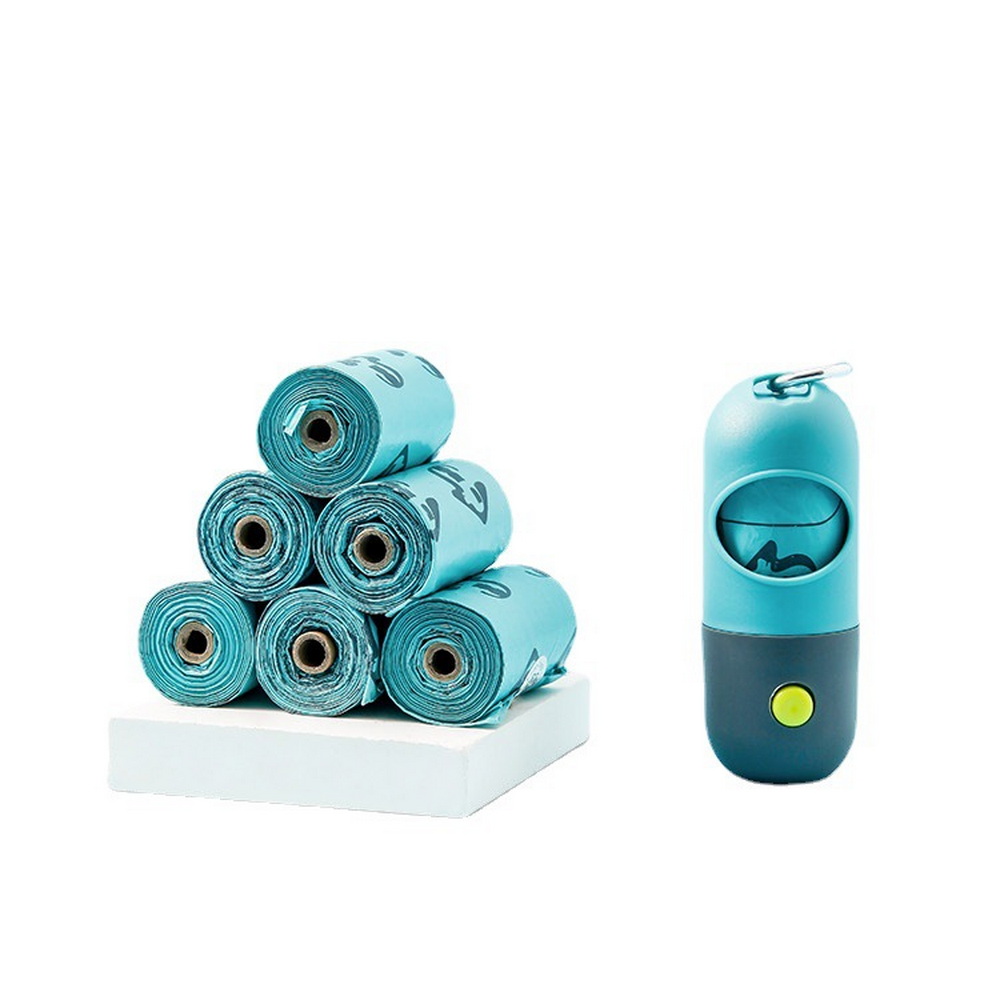 Degradable Dog Poop Bags Dispenser LED Light Puppy Waste Pocket Outdoor Travel Pouch Cats Poop Cleaning Garbage Bag Pet Supplies