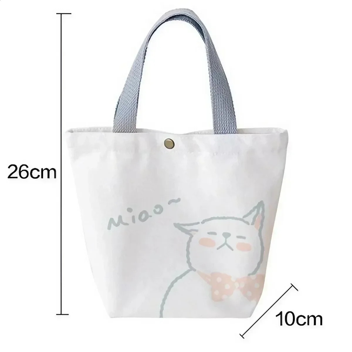 Ship from US KISIMIS Women Mini Cotton Canvas Tote Cute Bear Simple Handbag Shopping Bag Lunch Small Lovely Decoration Storage 250305FBB
