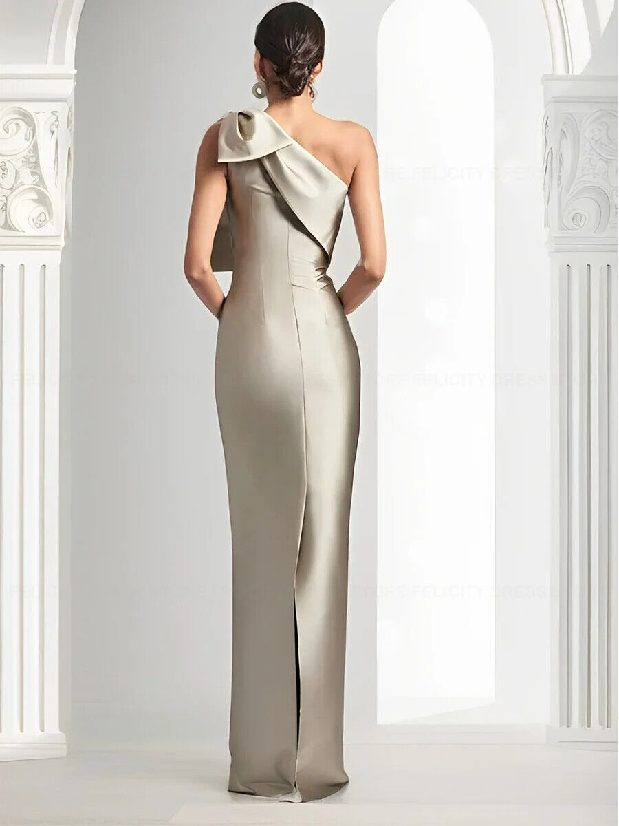Elegant One Shoulder Mother Of The Bride Dresses Champagne Floor Length Simple Wedding Guest Dress 2025 Groom Mom Long Formal Party Gown