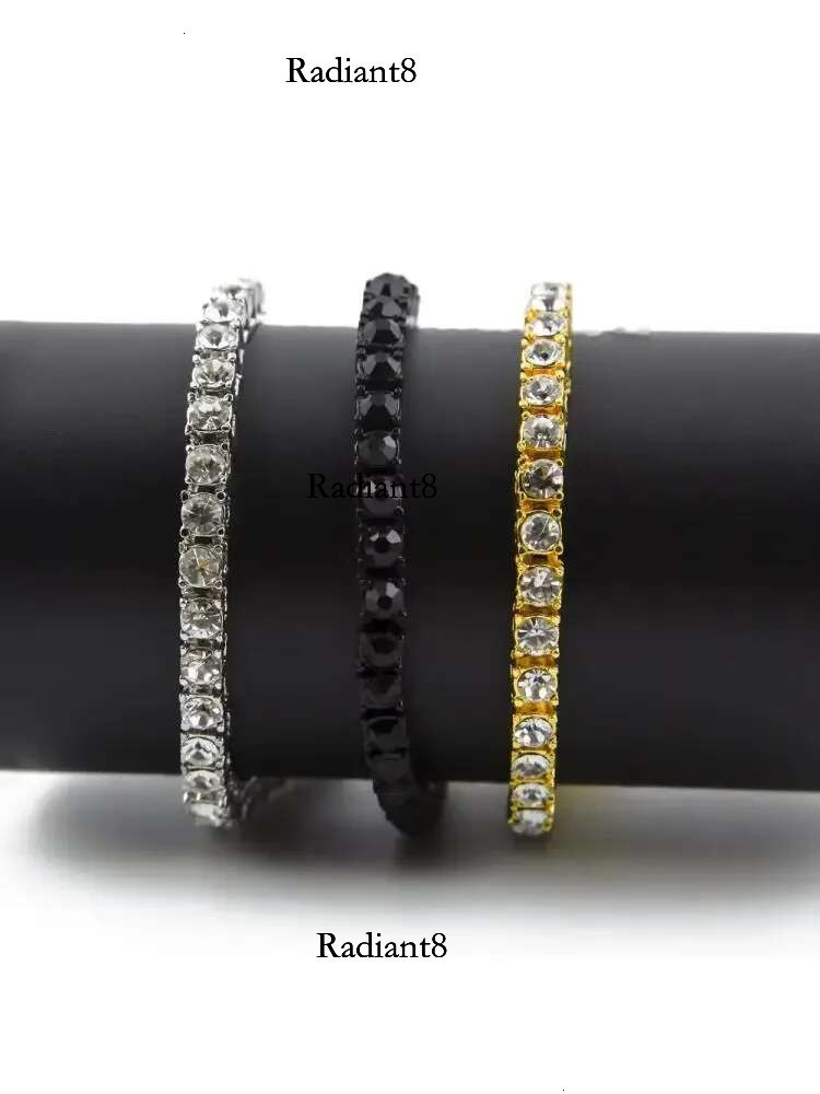 1 Row 5mm Round Zirconia Tennis Bracelet For Women/men 8/9/10inch Rhie Chain Gold Color Black Red Hip Hop Wedding Jewelry
