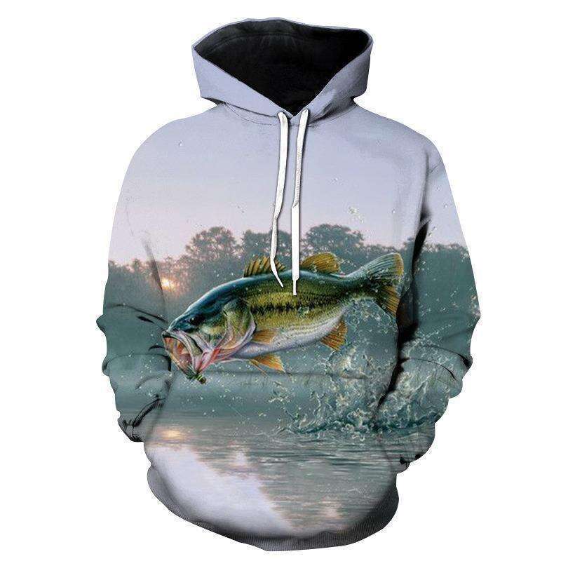 Shopee Men's Fish 3D Digital Printed Hoodie