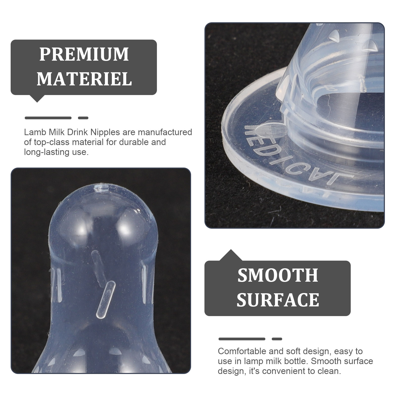 10 Pcs Pet Pacifier Baby Milk Bottles Nipple Pacifiers for Nursing Lamb Feeding Accessory Cow Silica Gel Pig Animal Farm Supply