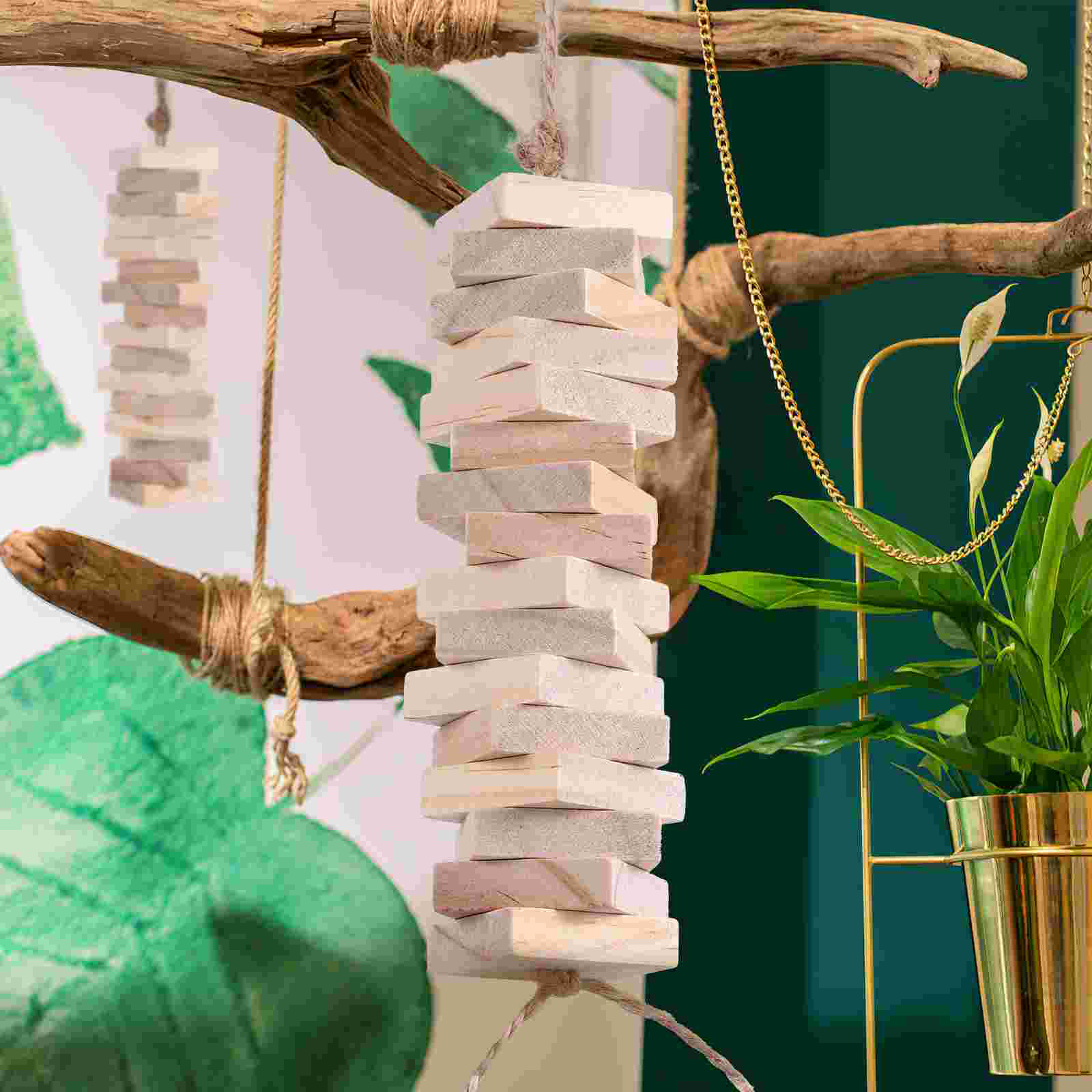 100 Pcs Parrot Chewing Toy Cockatiel Toys Macaw Parakeet Cage Birds Wood Hanging Biting Cockatoo