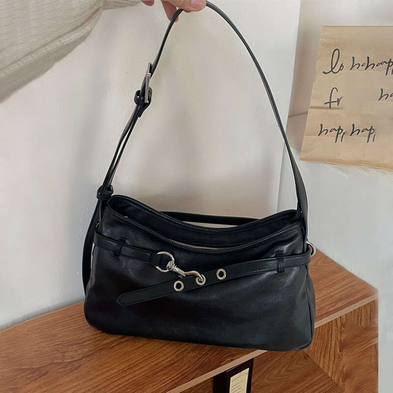 Vegetable Tanned Sheepskin Commuting Tote 2025 New Crossbody With Genuine Leather Texture, Single Shoulder Bag, Women's Armpit Bag
