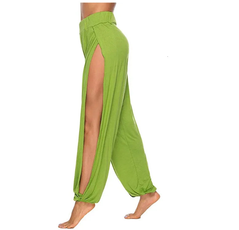 Sold Fashion Beach Pants Ladies Mesh See Through Long Trousers Loose Open Slit Thin Light Long Pant 250304