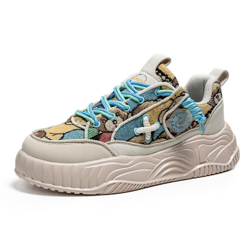 2025 Designer Shoes Men's shoes, spring casual and versatile, niche youth sports board shoes, thick soles with elevated inner height, bread and t
