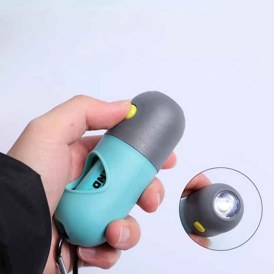Degradable Dog Poop Bags Dispenser LED Light Puppy Waste Pocket Outdoor Travel Pouch Cats Poop Cleaning Garbage Bag Pet Supplies