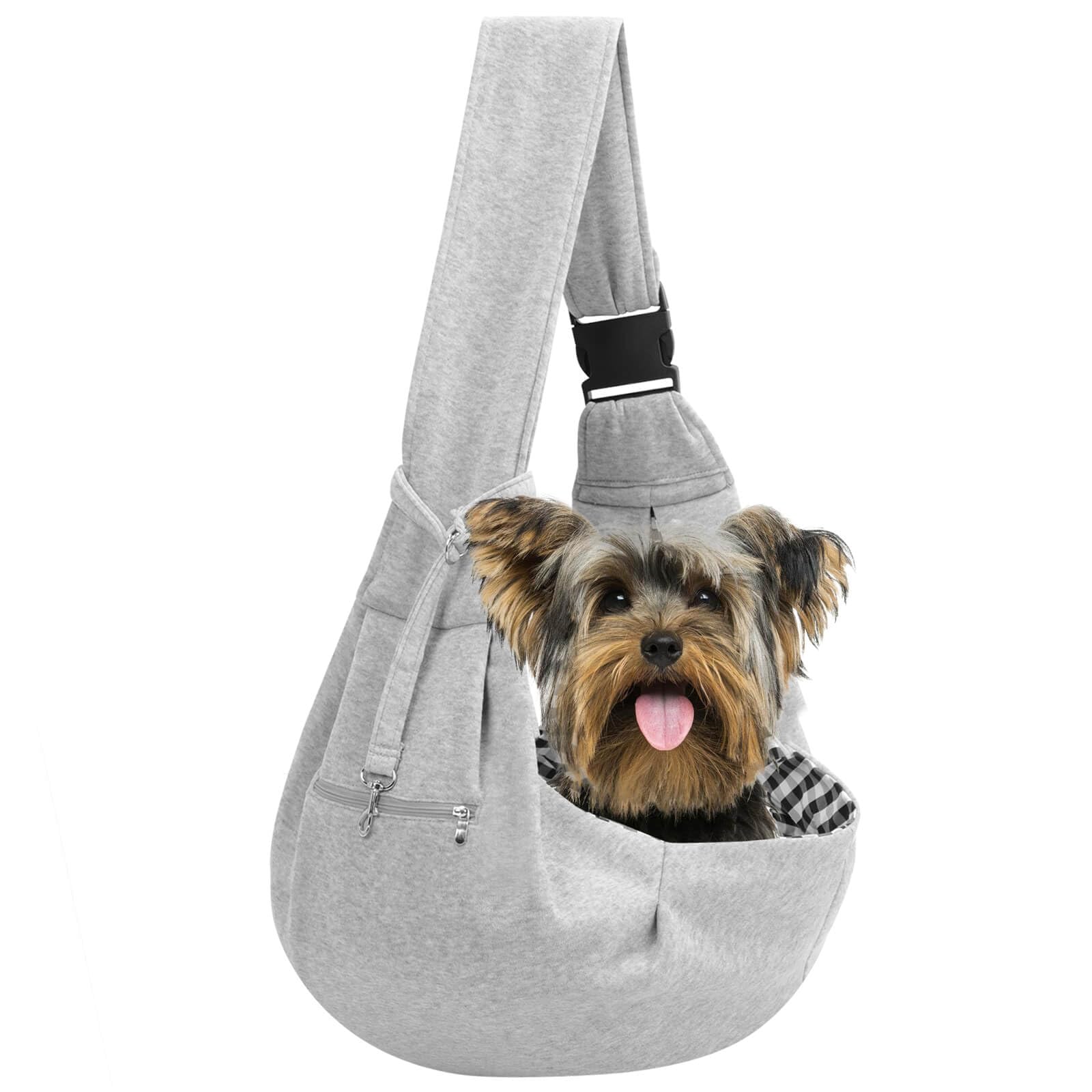 Travel-Ready Pet Safety Harness - Versatile Adjustable Sling Carrier with Storage Pouch for Dogs and Kittens