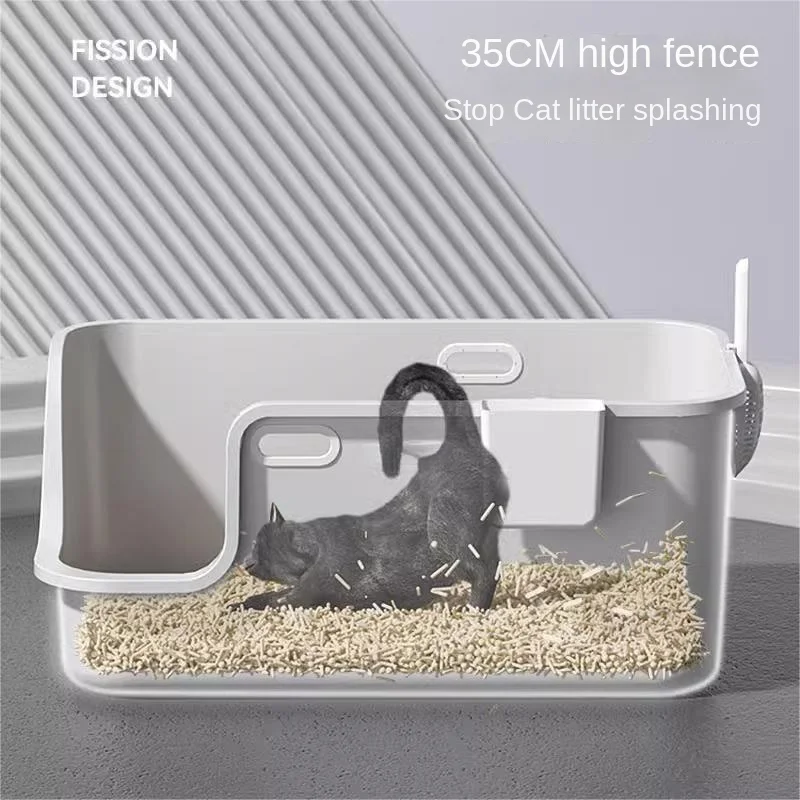 Extra Large Cat Litter Pan Jumbo Huge Fully Open Splash Proof 80cm Extra Large Cat Litter Box Maine Cat