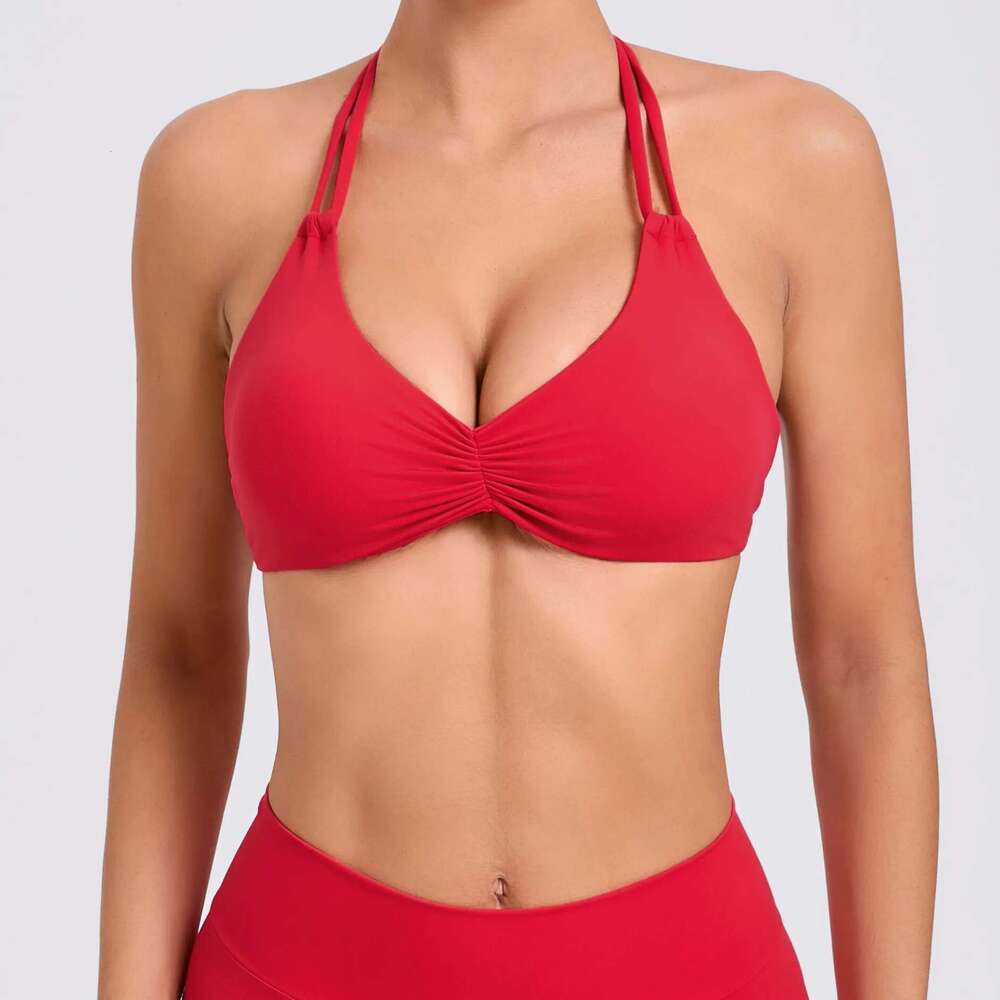 Sports Sexy Women Halter Top High Support Impact Push-Up Open Back Wear Running Fiess Bra Yoga Tops Workout Underwear Kl-My