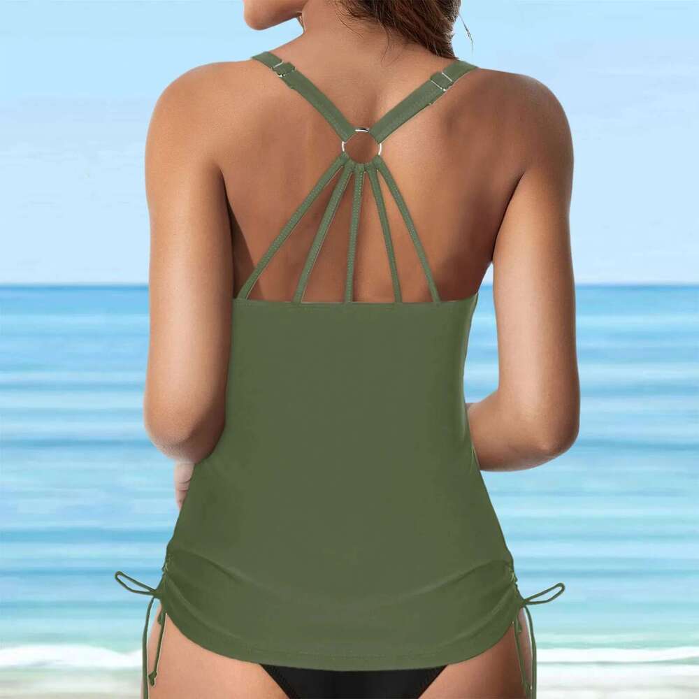 Printed Women Tankinis Set Lace Bikini Push Up Swim Crop Top Swimsuits 1 Piece Swimwear Summer Beach Wear Km-Ly