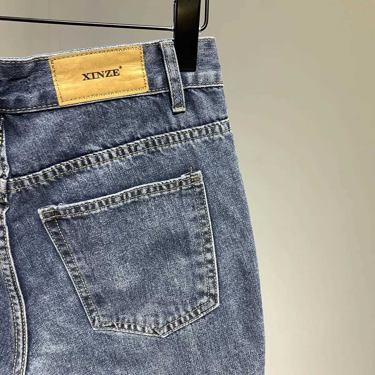 Skinny Black Man Denim Shorts Cargo Slim Short Jeans Pants For Men Harajuku Xl With Premium Summer Luxury Distressed JortsT250305