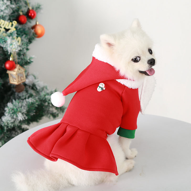Winter - Spring Snug and Adorable New Year Pet Garments with Caps: Pair - style Sets for Chihuahuas, Pugs, Dogs and Cats