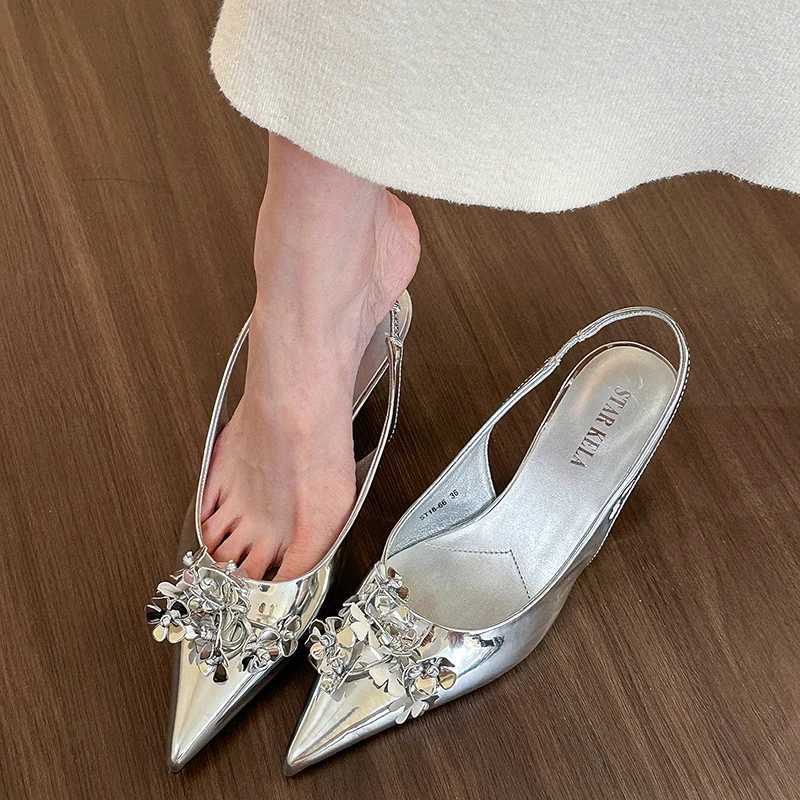 2025 Summer High Heel Women Sandals Fi Flower Dress Pumps Party Wedding Pr Fem Shoes Y250304
