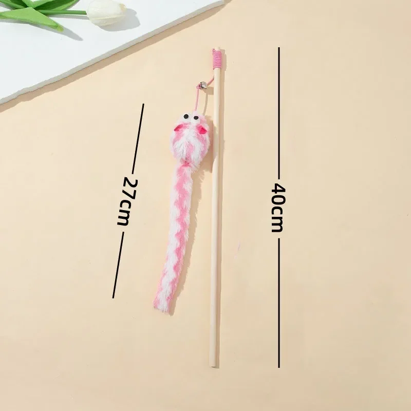 1pc Fishing Rod Cat Teaser Toy Wand Three Section Telescopic Cat Toy Interactive Funny Colorful Rod Teaser Wand Pet Cat Supplies