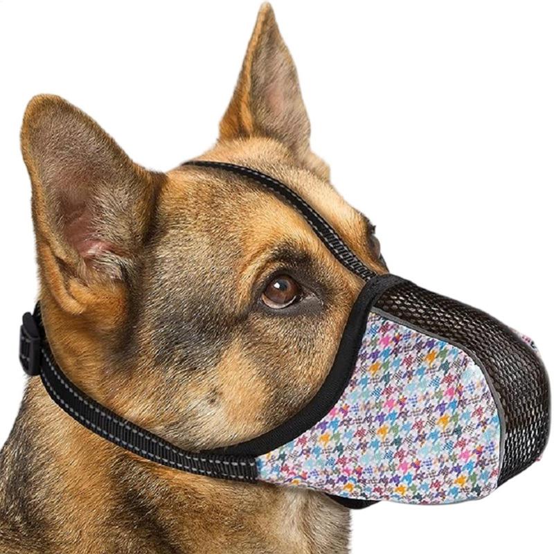 Mesh Dog Muzzle Adjustable Air Mesh Pet Mouth Guard Soft Covered Training Muzzle Puppy For Medium-sized Dogs Prevents Scavenging