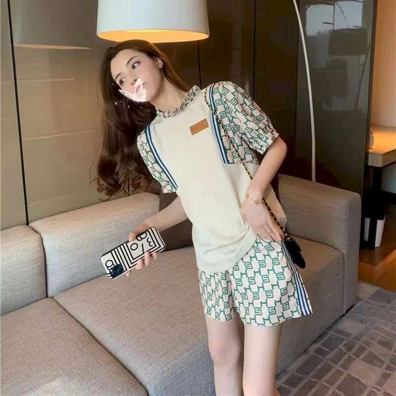 Summer 2024 Temperament Sets Women Fashion Trend Short-Sleeved T Shirt And Shorts Casual Two Piece Suit Aesthetic Womens Clothes