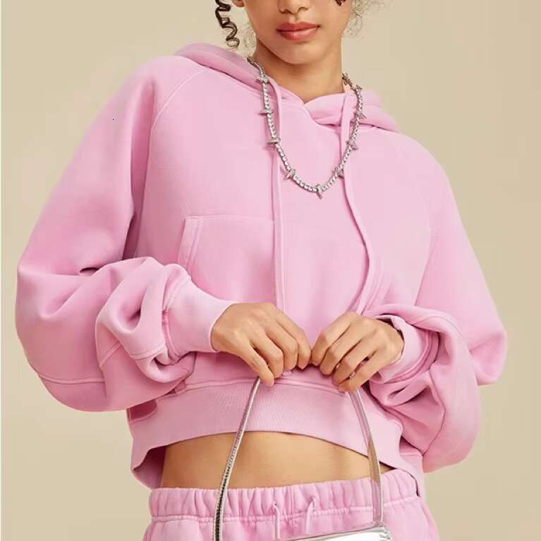 Oversized Cropped Hoodie For Women High Quality Custom Puff Printing Embroidery Casual Style Winter Clothing With Hooded Collar