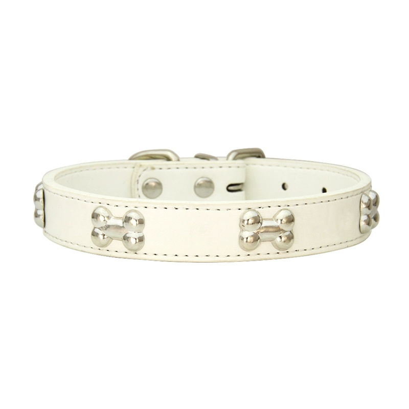 Pet-Friendly Premium Bone Leather Dog Collar Versatile Design for Cats and Various Breeds of Dogs