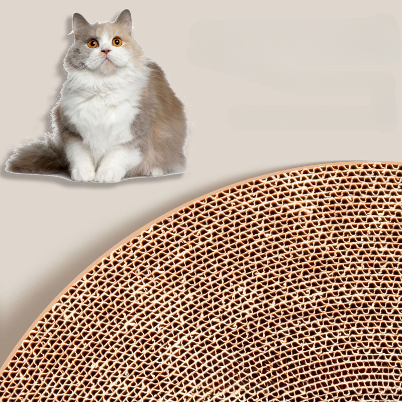Round Cat Scratching Board with Ball Multi Function Toy Cat Scratcher Funny Sharpen Nails Scraper Can Replace Nest for Cats