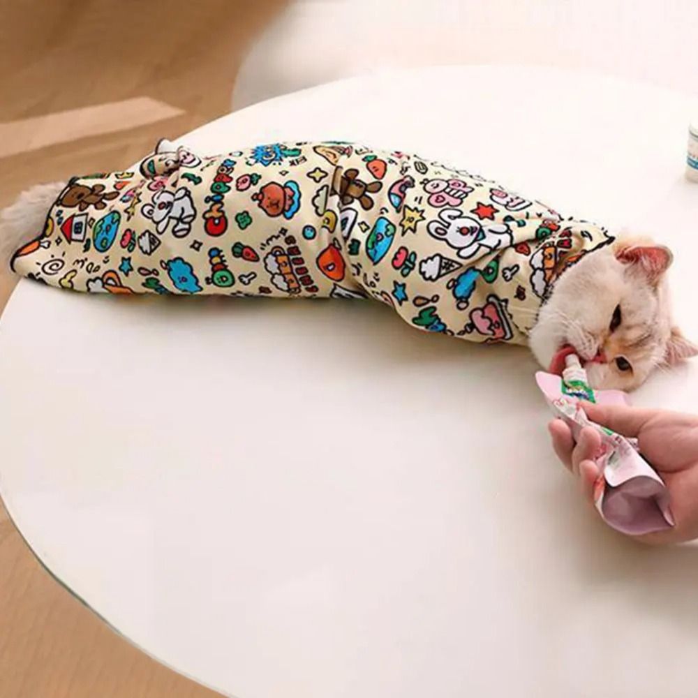 Self-Adherent Cat Grooming Wrap Anti-Scratch Anti-Bite Cat Restraint Wrap Anti-Escape Multifunctional Cat Calming Wrap Pet Tool