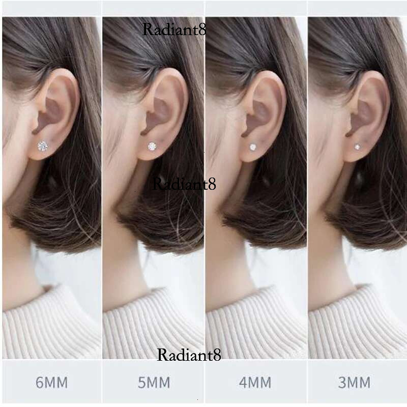 0.4-4CT Classic Moissanite VVS Brilliant Dia Stud Earrings Sterg Sier Ear Studs For Women Men Couple Gifts