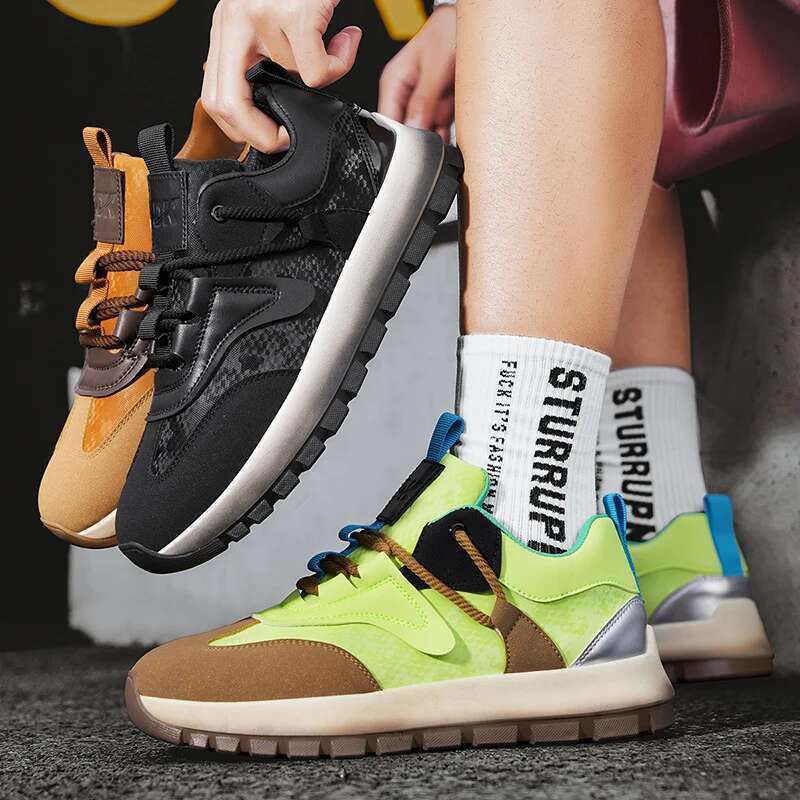 2025 Trendy Streetwear Casual Sneakers Summer Mesh Sports Men's Breathable Jogging Shoes Men Designer Flat Trainer