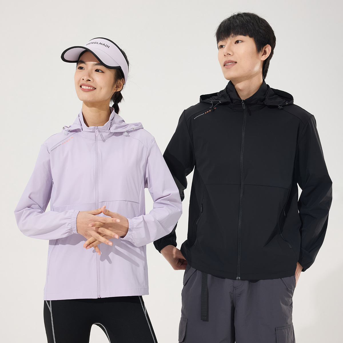 Ice silk thin men and women, summer new breathable UPF50+outdoor sports sunscreen clothes, skin clothes for couples tracksuit
