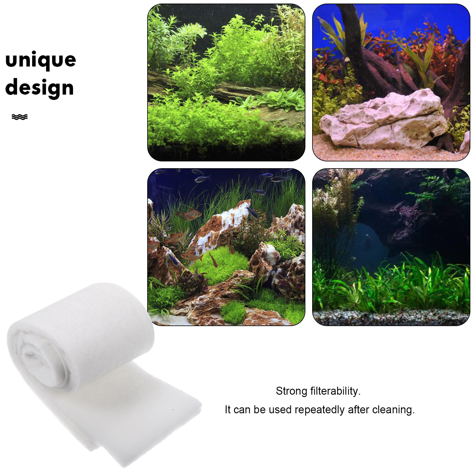 2 Pcs Fish Tank Filter Sponges Accessories Aquarium Floss for Reef Pad Tanks Small