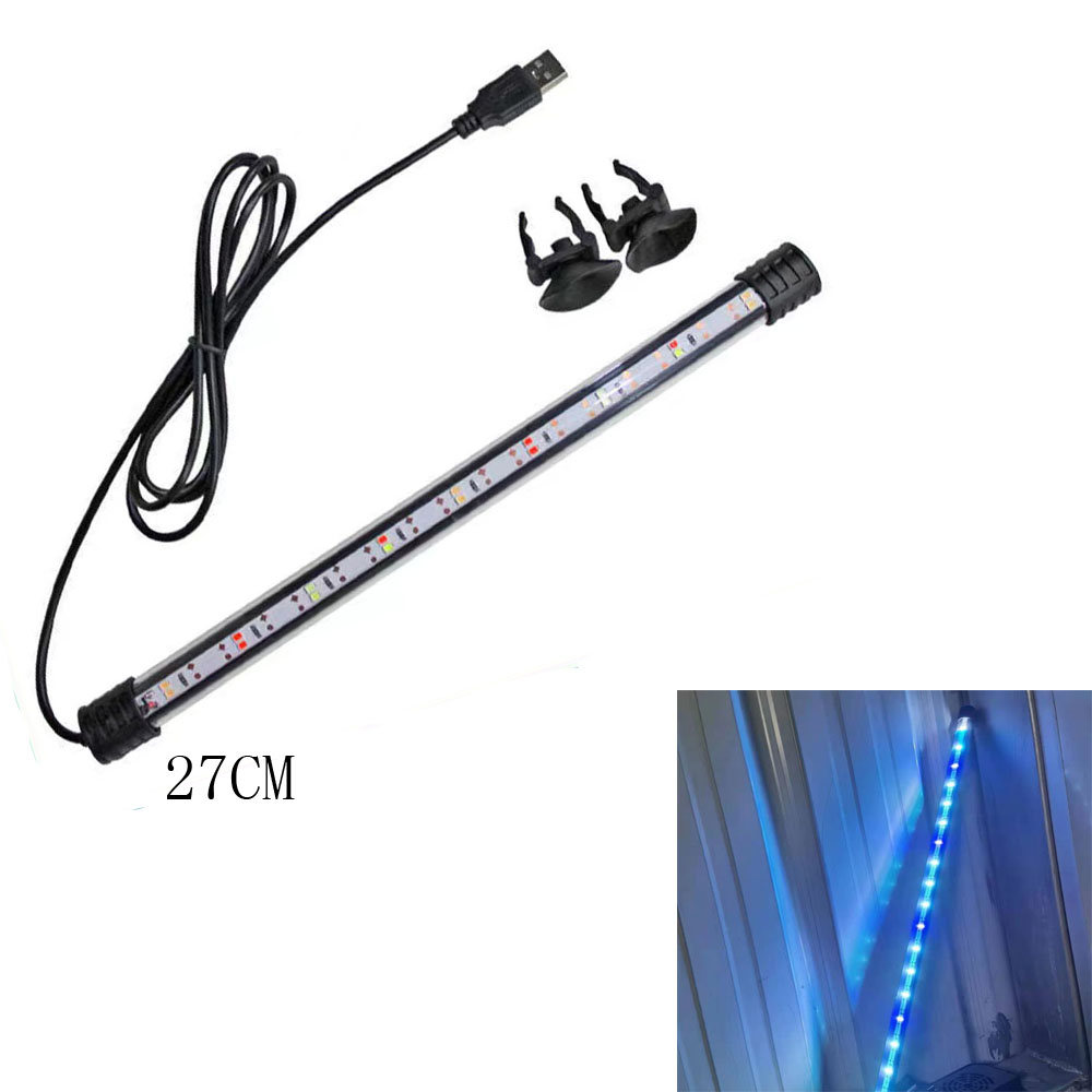17cm 27cm 37cm USB DC5v Submersible blue white LED Aquarium Light Fish plant grow light underwater for Tank Lighting Bar lamp