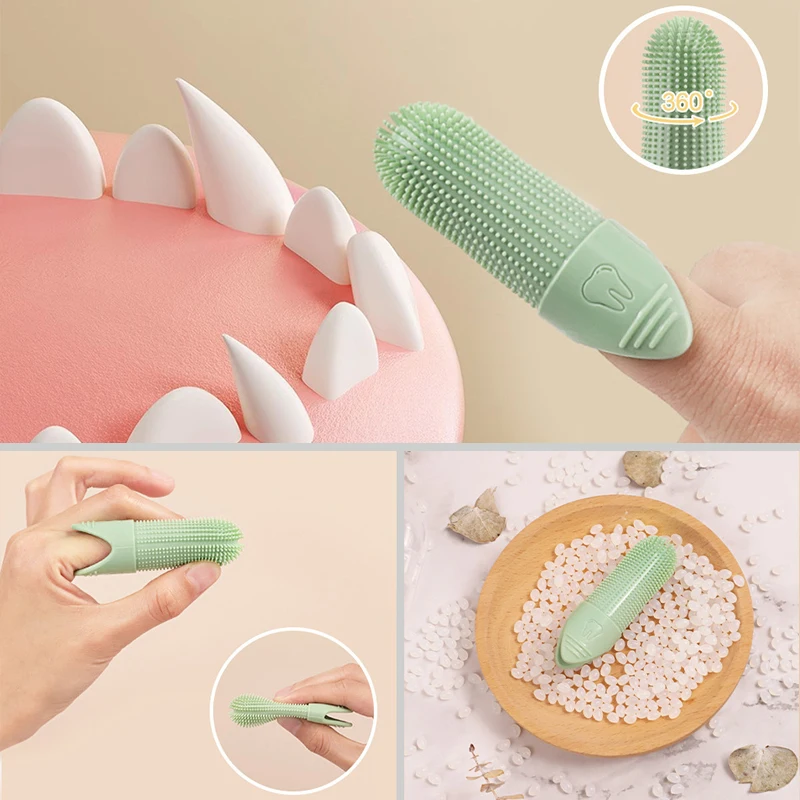 Soft Dog Toothbrush 360° Cleaning Teeth Dental Plaque Care Tools Food Grade Silicone Pet Finger Toothbrush Dog Pet Supplies