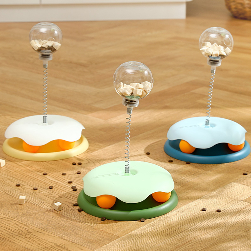 1pc Cat Puzzle Food Leaking Ball Toy Cat Dog Interactive Treat Leaking Toy Slow Cat Dog Feeder Cat Turntable Toys Pet Supplies