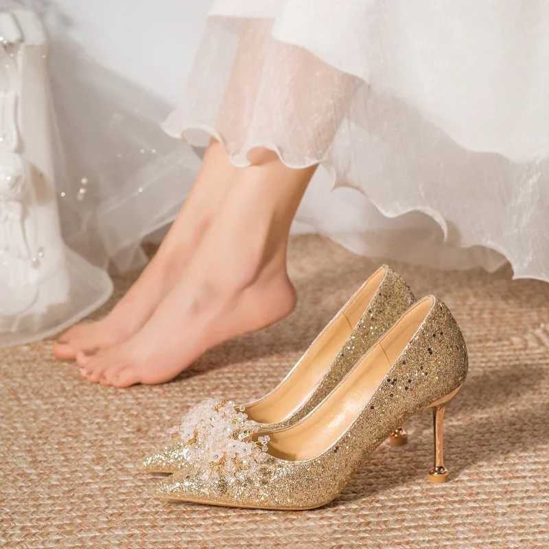 Wens Rhine Wedding Shoes New Luxury Buckle Decorative Pumps Banquet Designer High H Shoes Wen Womens Shoes Y250304