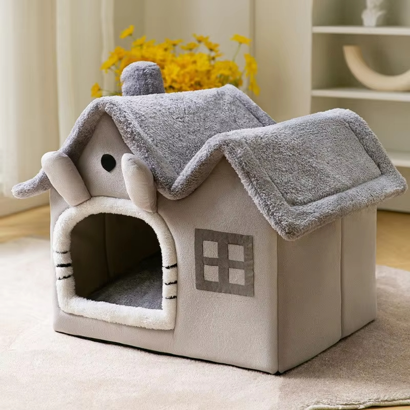 Breathable Warm Plush Pet Bed Houses Detachable Washable Softs Cat Cushion Kennel for Small Dogs Cats Pet Supplies